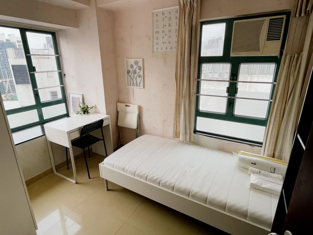 Mong Kok|25/F, Kwong Fai Building|4 bedrooms, 1 kitchen, 2 bathrooms|4 single rooms (with private bathroom)|Near Metropolitan/Polytechnic/City/Baptist University 4