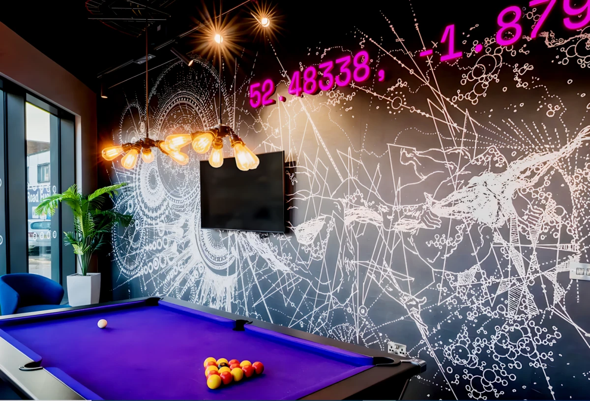 Uit Compass Residence - résidence étudiante à Birmingham - table de billard